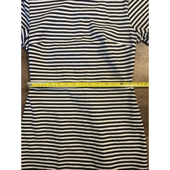 Old Navy Size Small Mini Dress Ponte-Knit Sheath Black/White Stripe Cotton Work - Picture 6 of 10